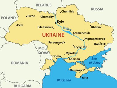 Map of Ukraine - vector illustration clipart