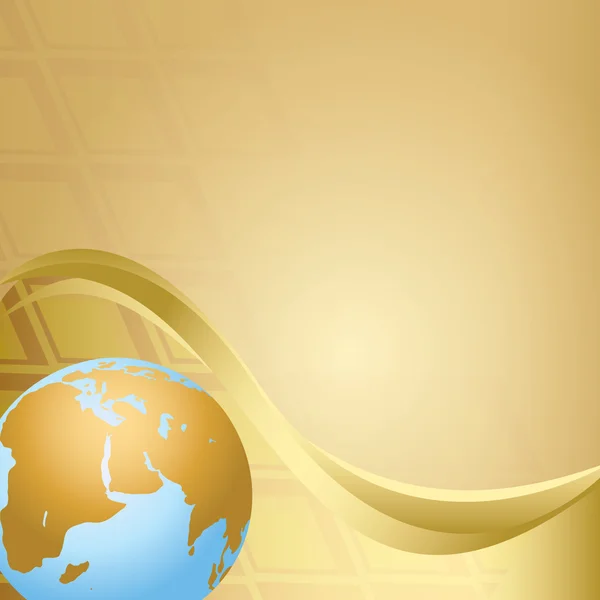 Vettore astratto sfondo beige con globo — Vettoriale Stock