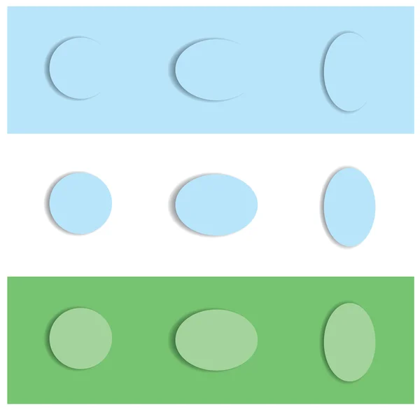Vector papier kleur stickers met schaduw — Stockvector