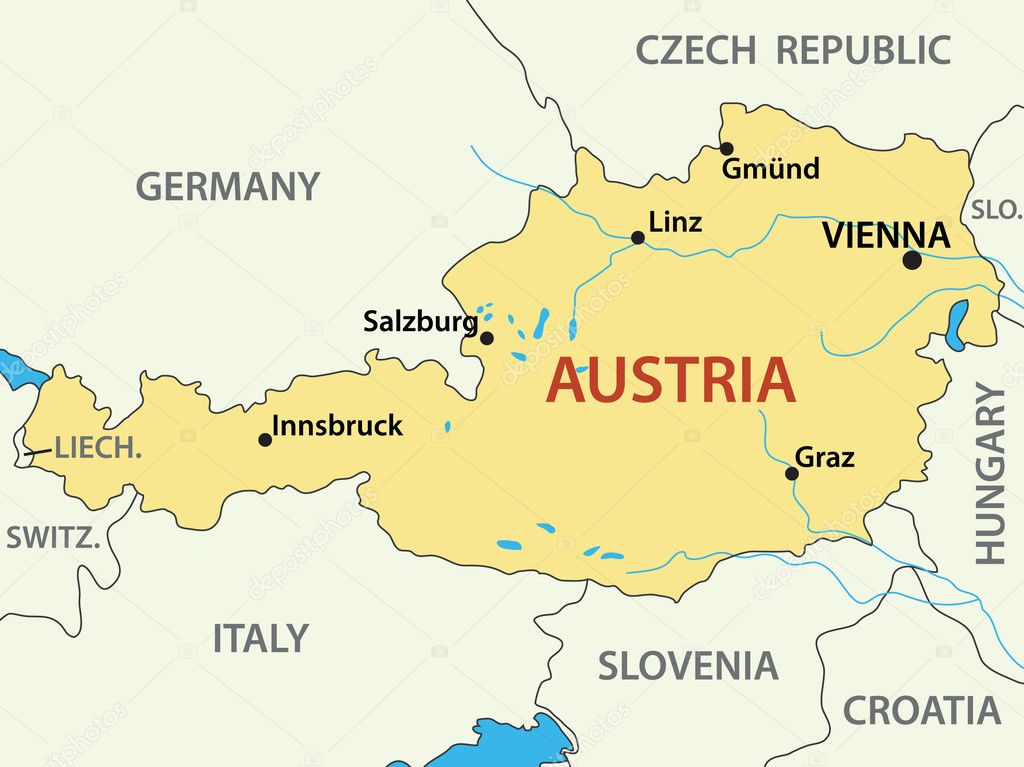 Map of Austria - vector illustration