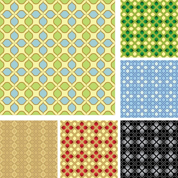 Vecteur - ensemble de 6 motifs colorés pour le fond — Image vectorielle