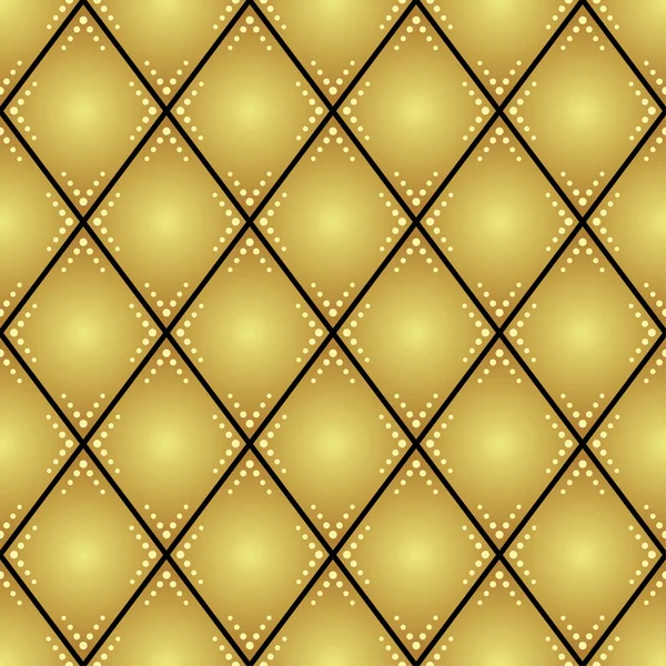 Gouden rhombus vector naadloze patroon voor de achtergrond — Stockvector