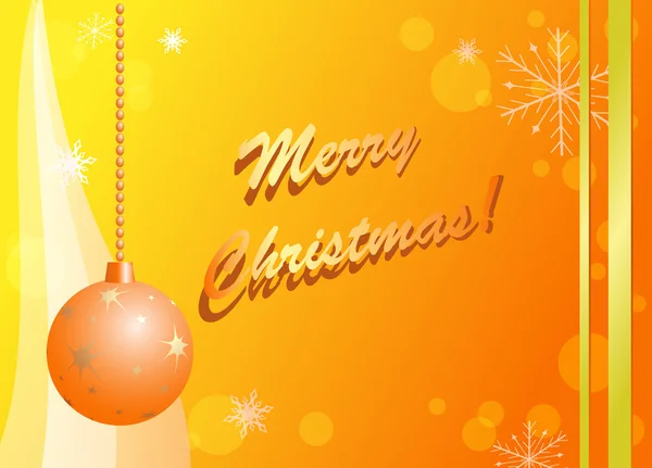 Κίτρινο και πορτοκαλί Χριστουγεννιάτικη κάρτα - διάνυσμα — Διανυσματικό Αρχείο