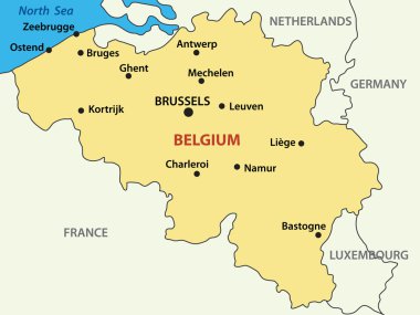 Vector map - Kingdom of Belgium clipart