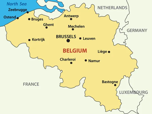 Vector χάρτη - Βασίλειο του Βελγίου — Διανυσματικό Αρχείο