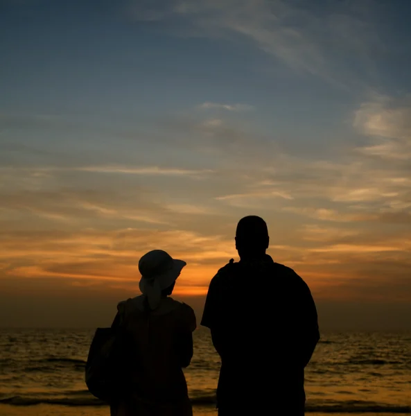 Par och solnedgång — Stockfoto