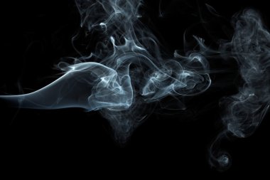 White smoke on black background clipart