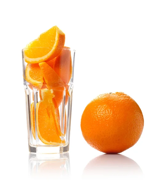Sinaasappelen en glas — Stockfoto