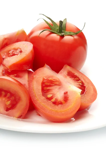 Tomaten auf dem Teller — Stockfoto