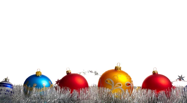 Christmas balls over white background — Stock Photo, Image