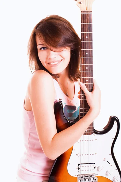 Woman with guitar — Stock Photo, Image