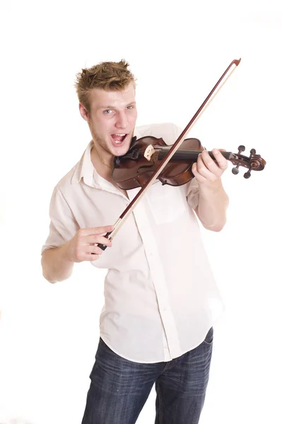 Man with violin — Stock Photo, Image