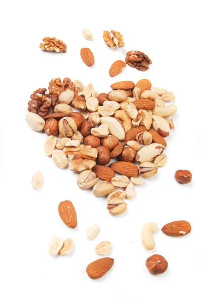 Nuts over white background — Stock Photo, Image