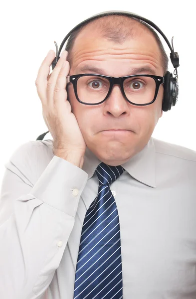 Muž se sluchátky — Stock fotografie