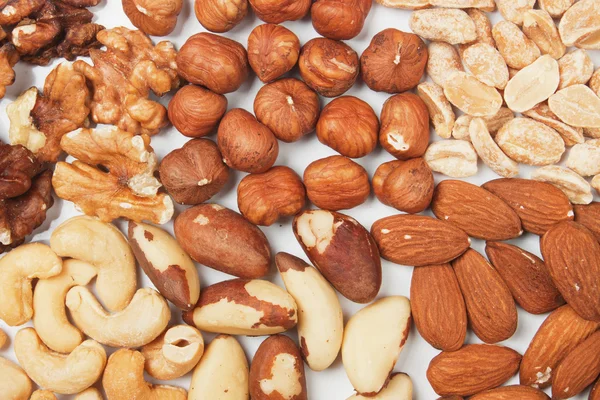 Nuts over white background — Stock Photo, Image