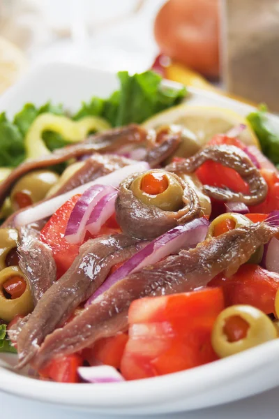 Ansjovis salade — Stockfoto