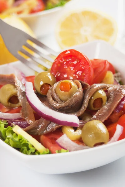 Ansjovis salade — Stockfoto