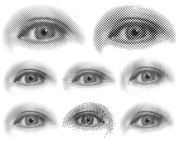 半色调的眼睛 — 图库矢量图片