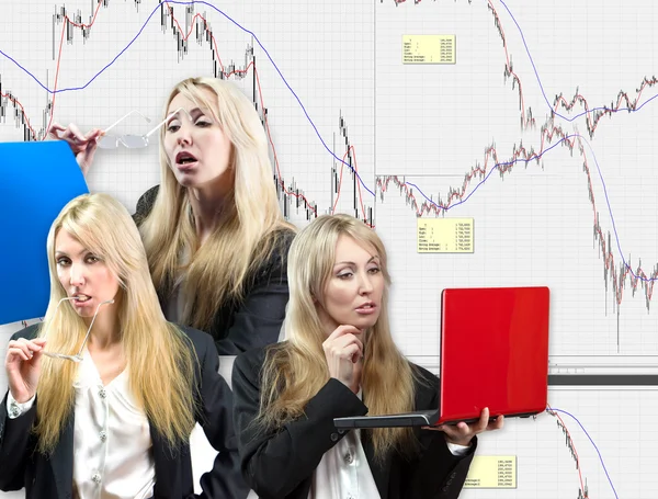La vida difícil de un analista financiero en las condiciones de caída del mercado —  Fotos de Stock