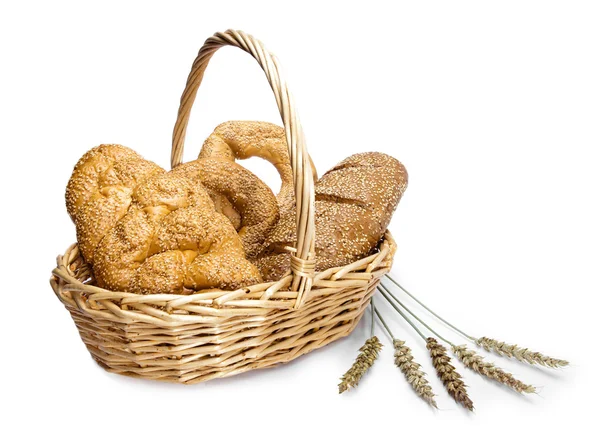 stock image Basket with bread