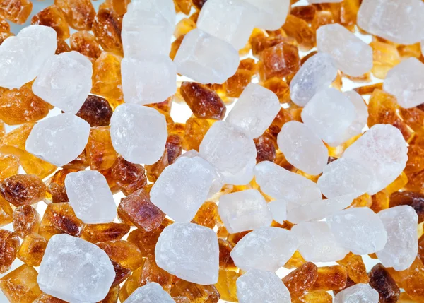 Candy barna és fehér cukor — Stock Fotó