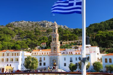 Panormitis Monastery in Symi island, in Greece clipart