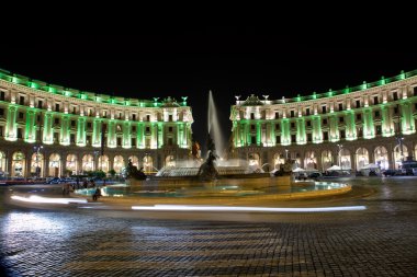 Italy. Rome. Night. The Republic square clipart