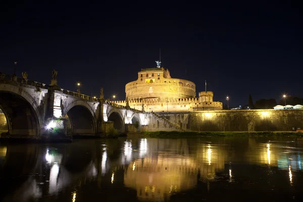 Italy. Rome. Night. Castel Sant' Angelo — Stock Photo, Image