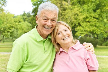 Happy elderly couple clipart