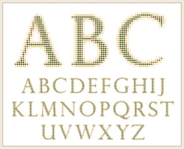 Halftone alphabet. clipart