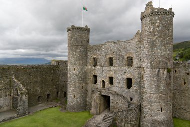 Medieval castle at Harlech, Wales clipart