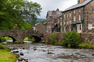 The village of Beddgelert in Snowdonia, Wales clipart