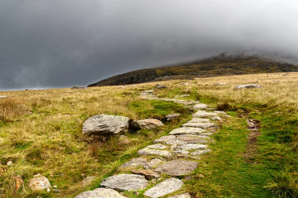 Stone path in the mountains of snowdonia, Wales — Stock Photo, Image