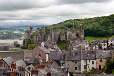 Conwy castle in Snowdonia, Wales clipart