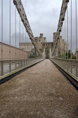 Bridge heading to the Conwy castle , Wales clipart