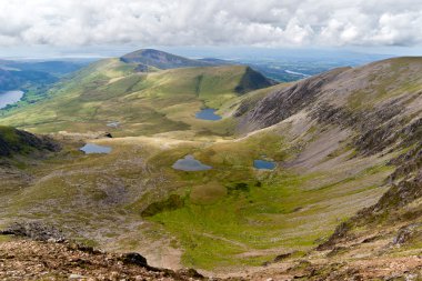 Mountain view from the Snowdon summit, Snowdonia, Wales clipart