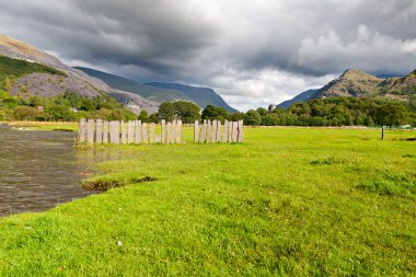 Quite view of Llamberris lake in Snowdonia, Wales clipart