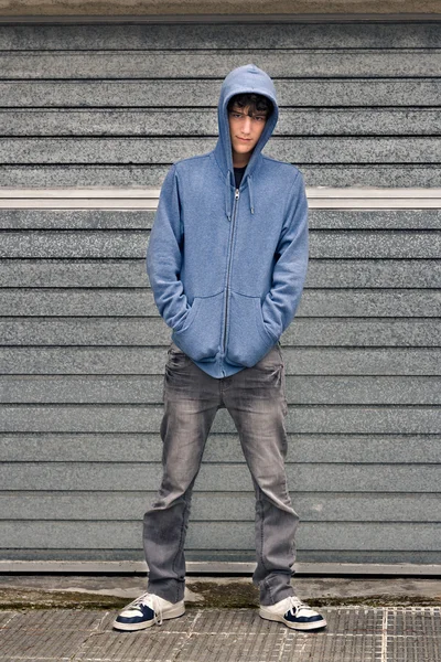 stock image Young handsome boy in urban background