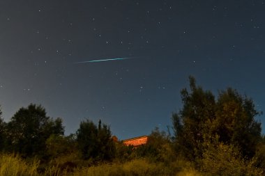 Meteor crossing the sky clipart