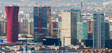 Skyscrapers in Barcelona clipart