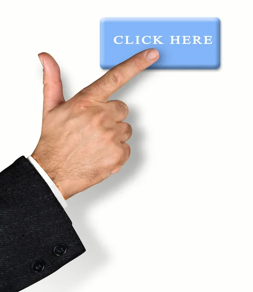 Man pressing click up button — Stock Photo, Image