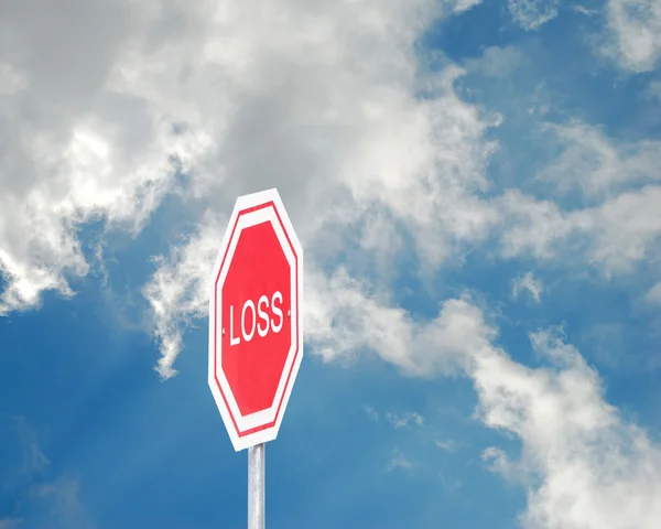 Road sign stopping before loss — Stock Photo, Image