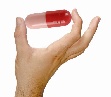 Pill in hand clipart