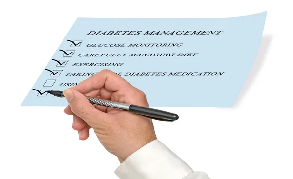 Kontrolní seznam pro diabetes management — Stock fotografie