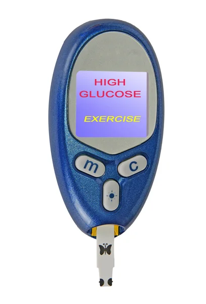Domácí glukózy metr se zprávou — Stock fotografie