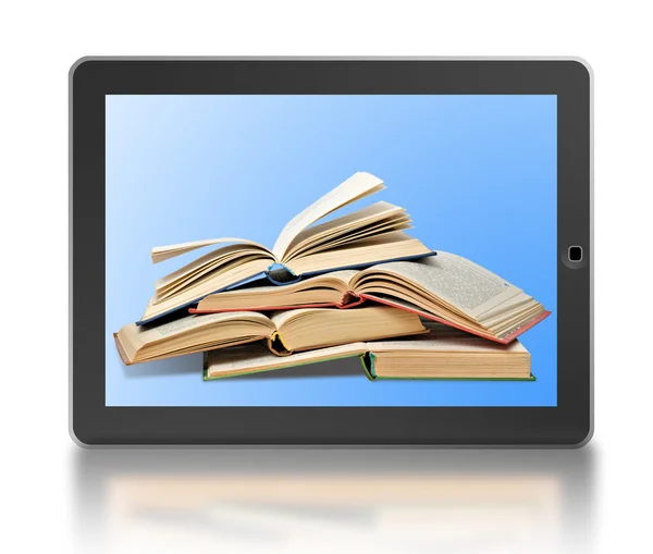 Symbol für digitale Bibliothek und E-Reader — Stockfoto