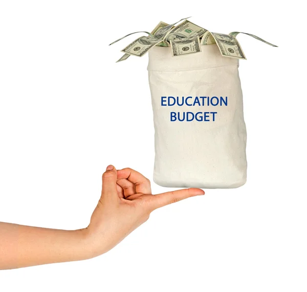 Taška s rozpočtu na vzdělání — Stock fotografie