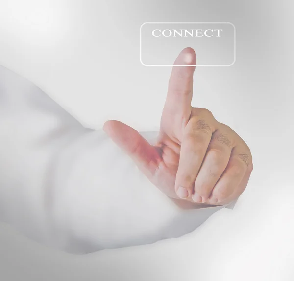 Pressing connect button — Stock Photo, Image