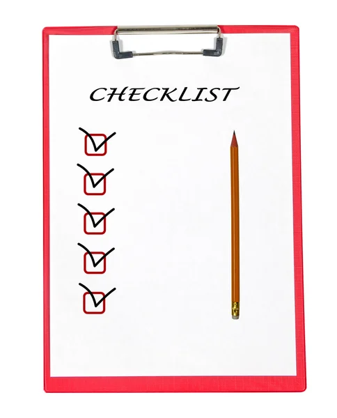 Zwischenablage mit Checkliste — Stockfoto