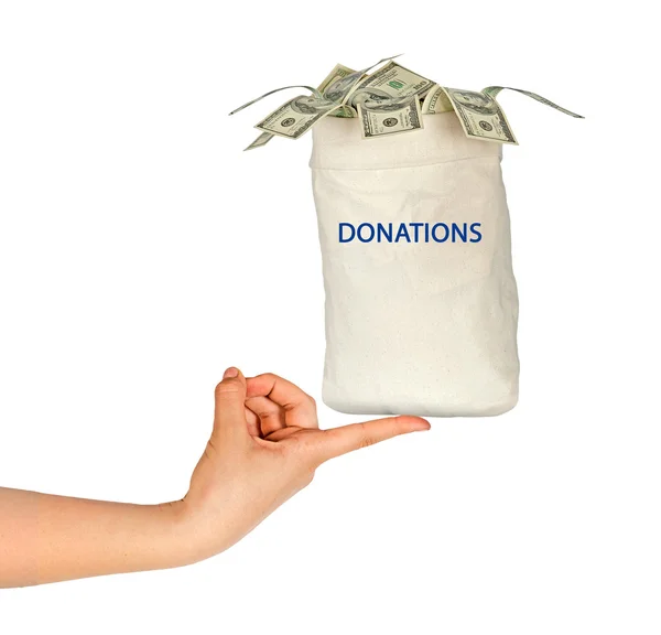 Väska med donationer — Stockfoto